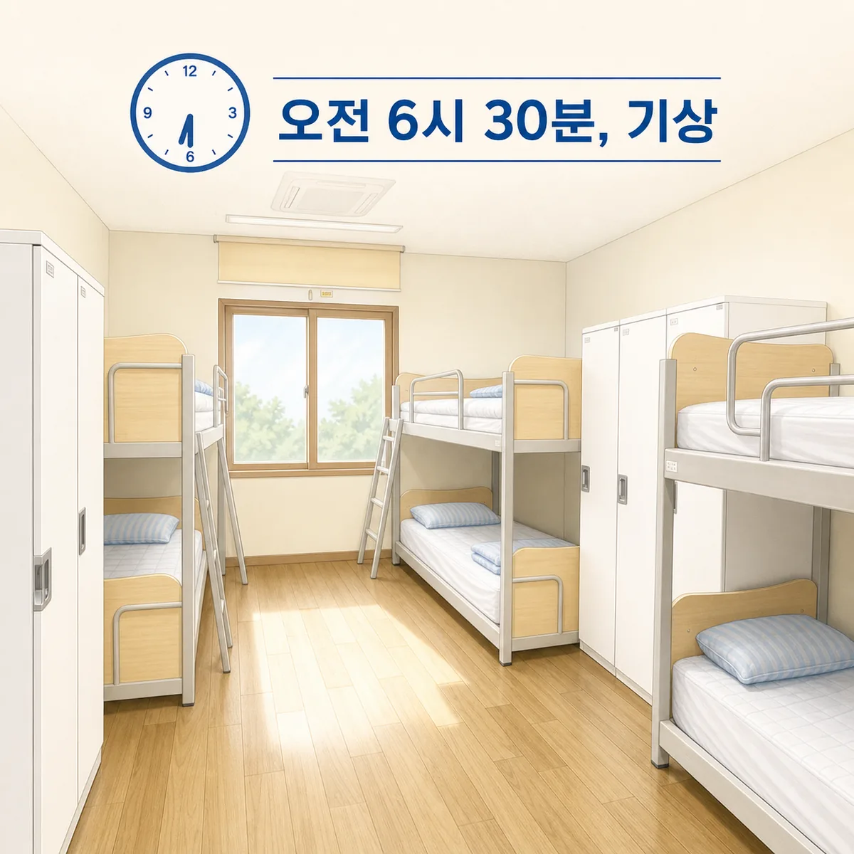 오전 6시 30분 기상