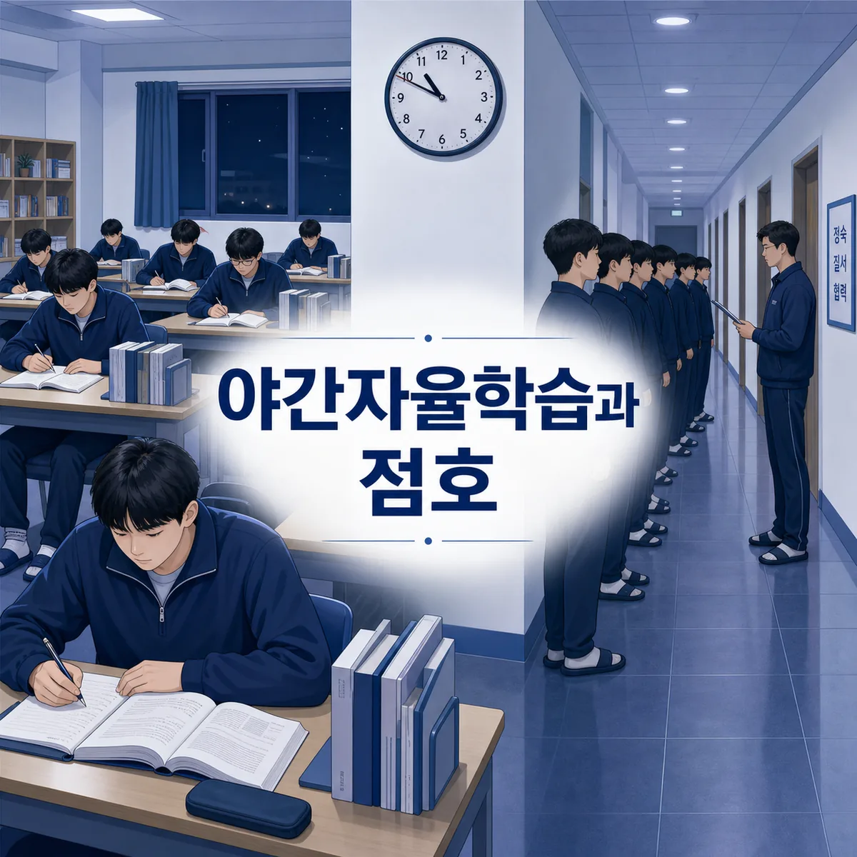 야간자율학습과 점호
